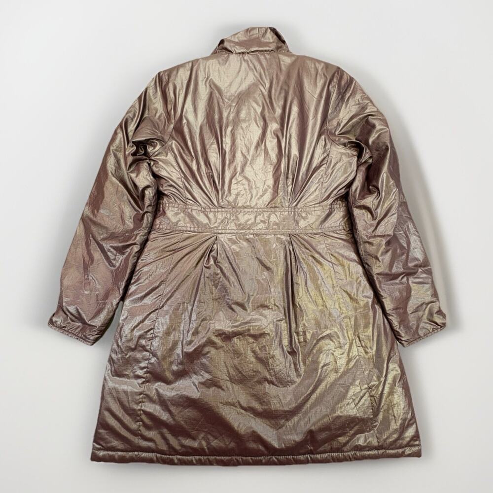 Patagonia Girls Medium 10 Insulated Long Coat Cocoa Parka Full Zip Pockets - Picture 3 of 14